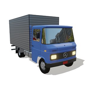 MB 608 box truck low poly