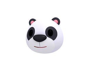 panda head cartoon 3D model