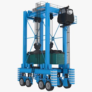 Straddle Carrier With Container