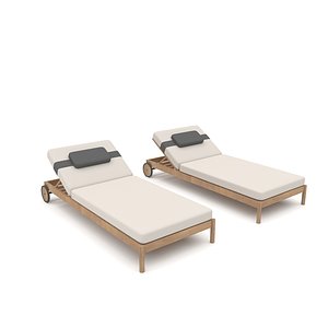 3D model The modern chaise longue Low-poly
