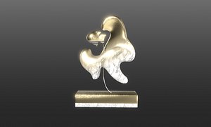 Ethereal Aquatica The Golden Wave Marble Fish Ensemble 3D model