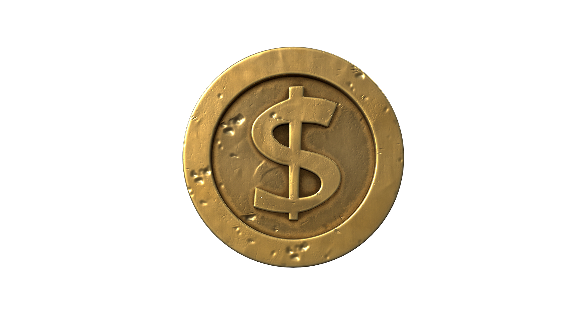 Cartoon Dollar Gold Coin 3D Model - TurboSquid 2171479