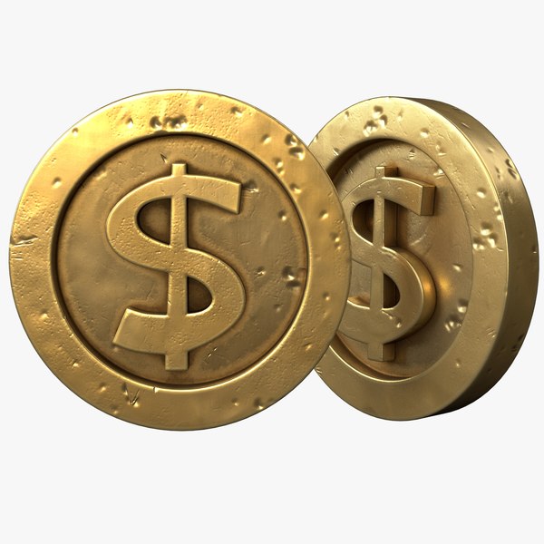 Cartoon Dollar Gold Coin 3D model