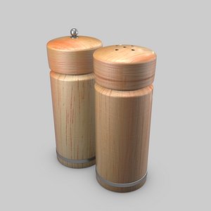 3D wooden salt pepper shaker
