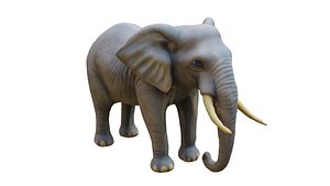 3D Cartoon elephant Low-poly