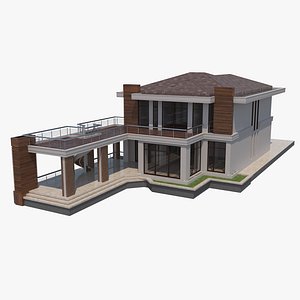 3D villa separate rooms model