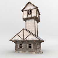 Old house Fachwerk 003 Low-poly