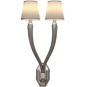 Ruhlmann Art Deco Double Metal Wall Sconce lamp 3D model
