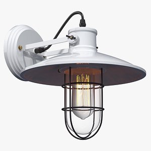 3D model Wall Mounted Light with Glass Cover White