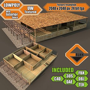 Lowpoly building with interior MBB19