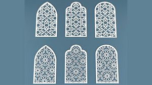 Collection of 06 Arabic ornament panels CNC