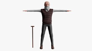 3D model Cartoon GrandFather