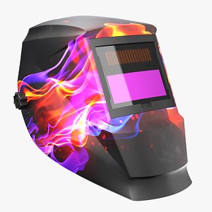 Welding Helmet with Flame Decal