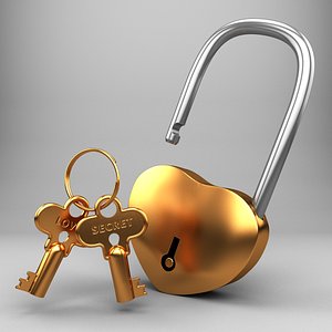 realistic golden key 3D model