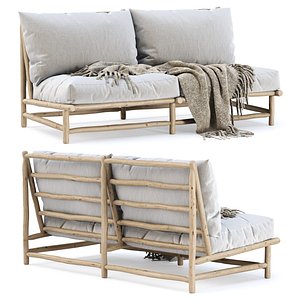 Rock the Kasbah wooden loveseat 3D model