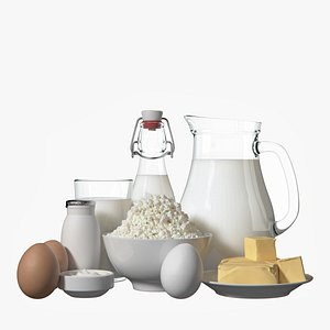 3D realistic dairy product