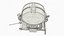 Heavy Duty Anti Aircraft Searchlight Beige Old on Beams 3D model