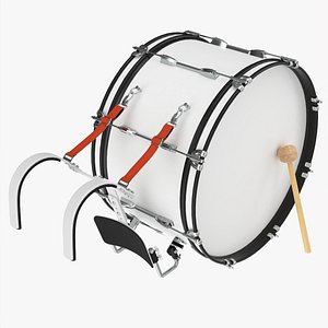 Marching Bass Drum with Carrier 26x12 3D