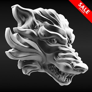 wolf bust 3D model