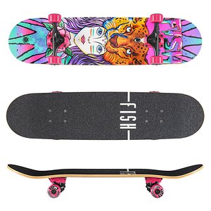 skateboard fish girl 3D model