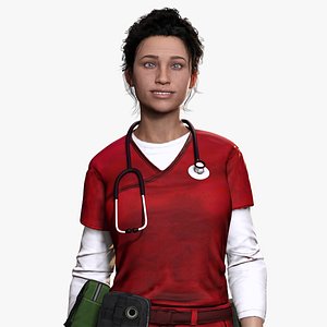 Emergency Response Nurse 3D Character Model 3D model