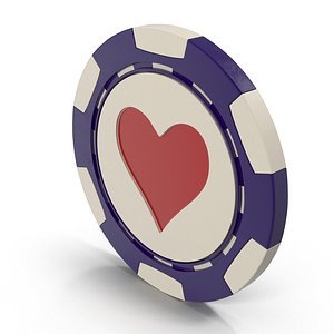 3D model hearts casino chip