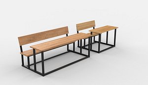 3D student desk 03 3D model