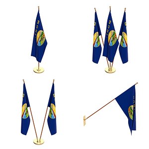 3D model flag office cycles