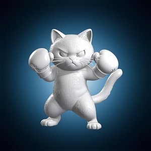 3D model Boxing Cat Chibi 3D Print Model