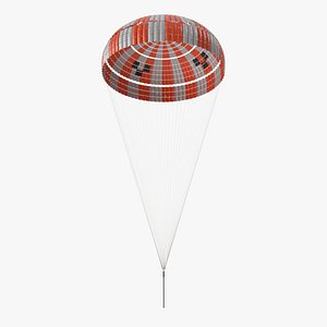 3D model Capsule Single Parachute Orange