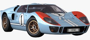 realistic gt40 1963 opening 3D