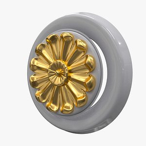 3D Plaster Ventilation Duct with Ornate Ceiling Rosette 3D Model02
