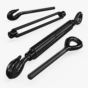 Turnbuckle Hook and Eye Painted Worn Black