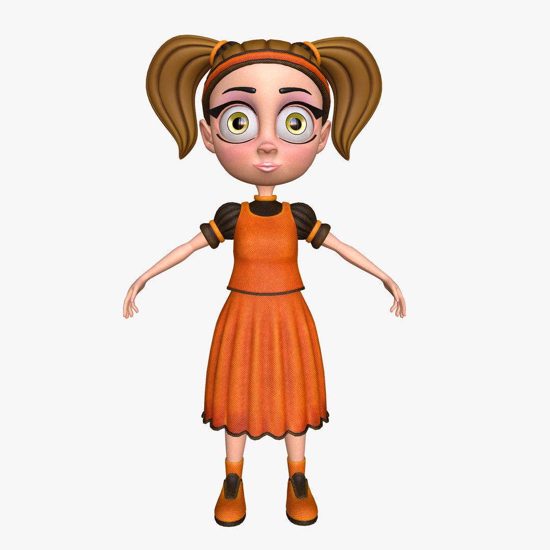 Maria Little Cartoon Girl 3d Model