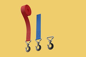 3D model STANDARD HOOKS LIFTING CRANE STEEL HOOK HOIST BELT WEBBING STRAP