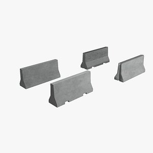 Concrete barries collection 3D