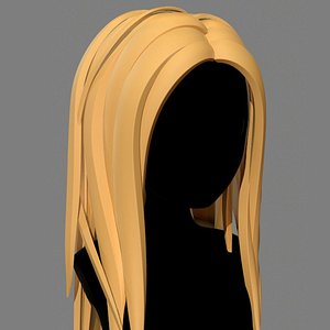Modelo de cabelo feminino low poly 2 cores Modelo 3D - TurboSquid 2073396
