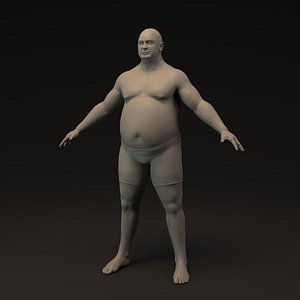 Obese Man Base Mesh 3D model