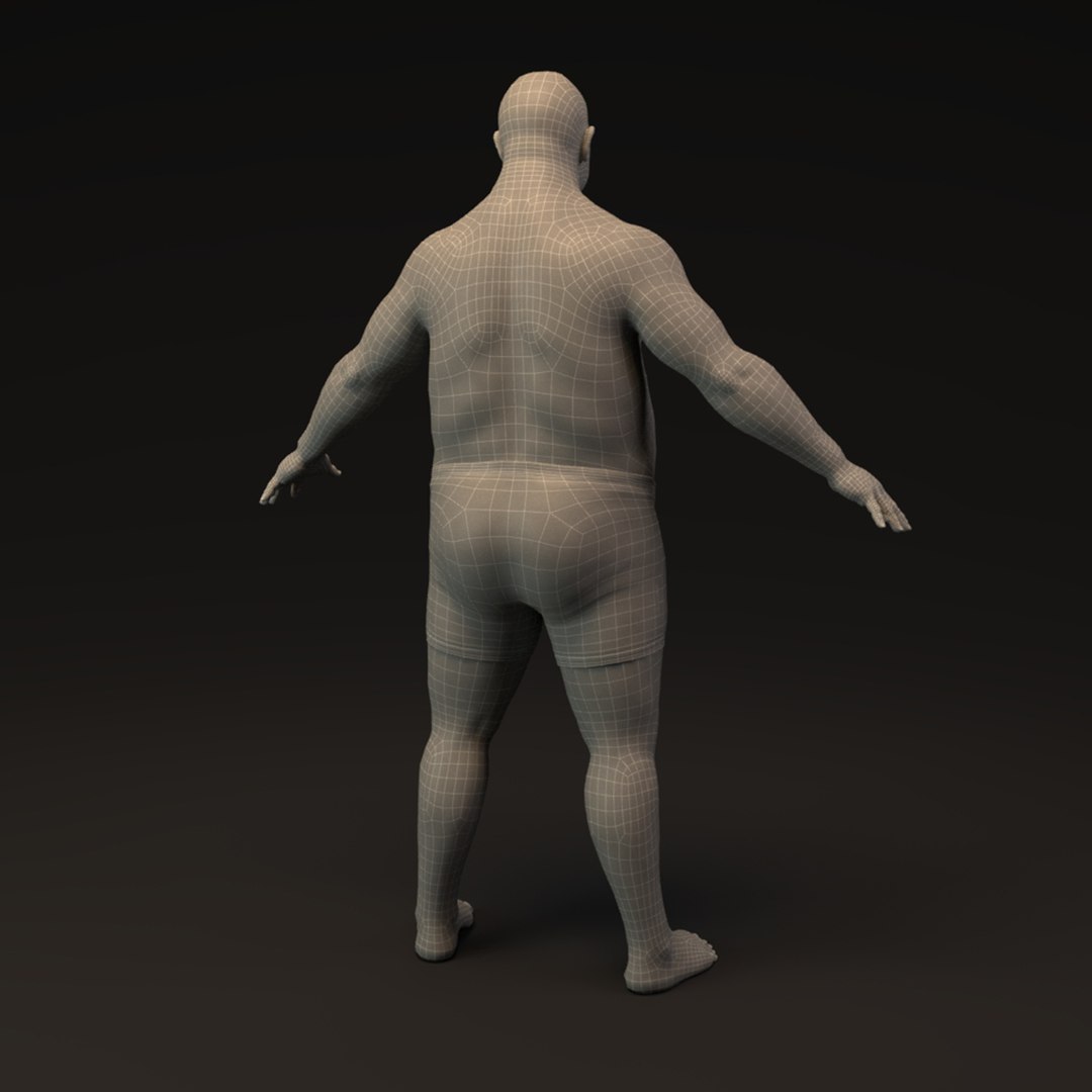 Obese Man Base Mesh 3D Model - TurboSquid 2226081