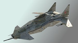 3D sci-fi warplane futuristic fighter