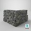 Old Dirty Corner Stone Wall 3D Model