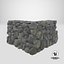 Old Dirty Corner Stone Wall 3D Model