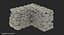 Old Dirty Corner Stone Wall 3D Model