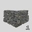 Old Dirty Corner Stone Wall 3D Model