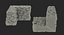 Old Dirty Corner Stone Wall 3D Model