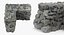 Old Dirty Corner Stone Wall 3D Model