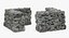 Old Dirty Corner Stone Wall 3D Model