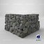 Old Dirty Corner Stone Wall 3D Model