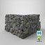Old Dirty Corner Stone Wall 3D Model