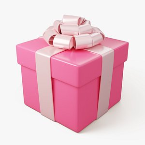 Stylized Pink Gift Box 3D